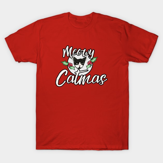 Meowy Catmas T-Shirt by bubbsnugg